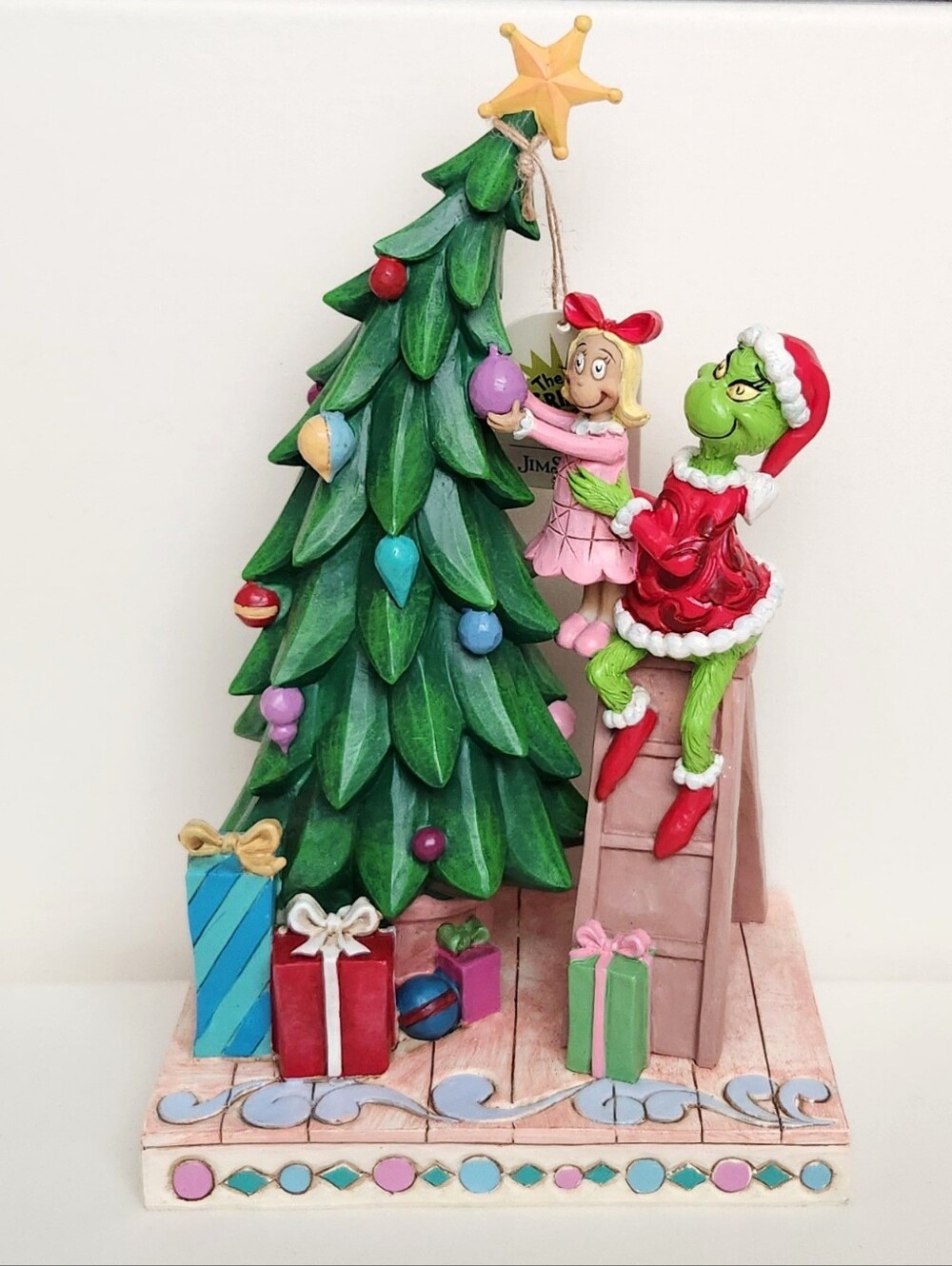 Jim Shore Grinch and Cindy Lou Who Decorating Tree Christmas Figurine 6012694